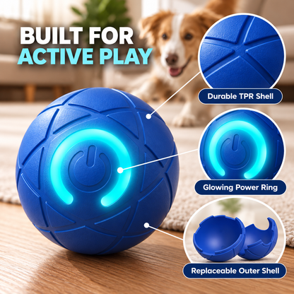 Self-Moving Interactive Dog Ball – USB Rechargeable Pet Toy