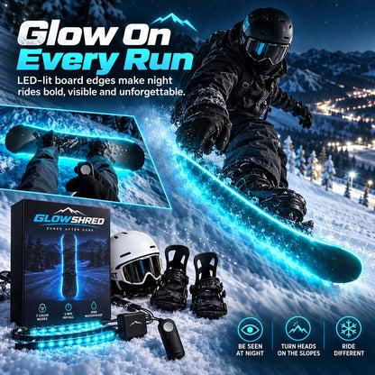 🏂LED Snowboard Edge Light Kit – 7 Colors, Remote Control & Rechargeable Night-Riding Lights✨