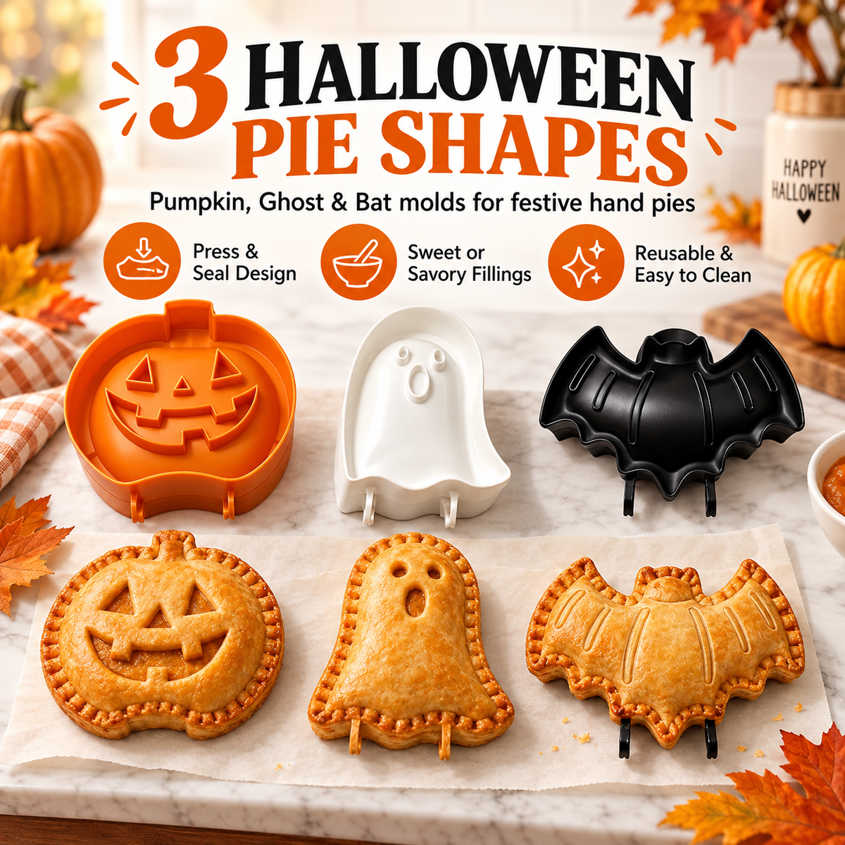 Hot sales🔥3-Pack Halloween Hand Pie Molds