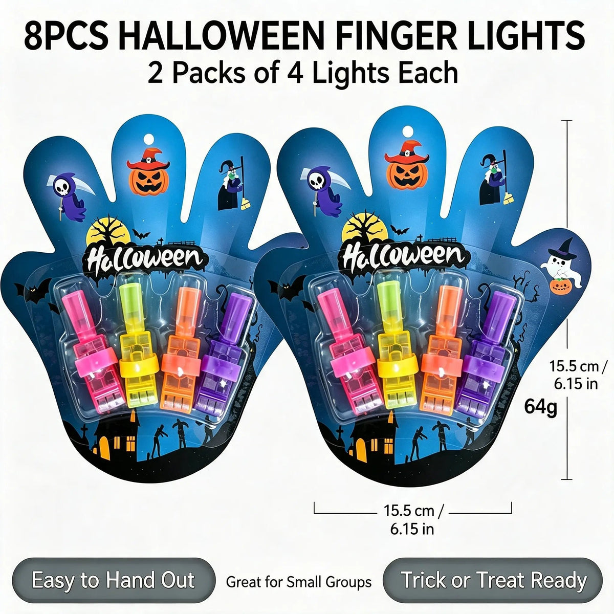 🎃 Halloween LED Projection Finger Lights – Multi-Color Light Up Finger Projectors