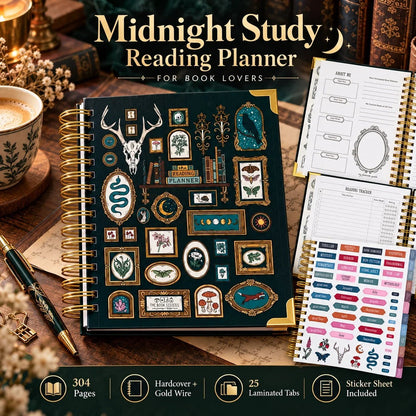 Midnight Study Hardcover Reading Planner for Book Lovers🌟Buy 2 Free Shipping