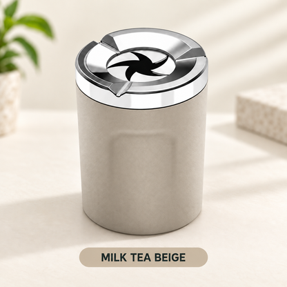 🚬Rotating-Lid Car Ashtray with Ceramic Liner – Cup Holder Design