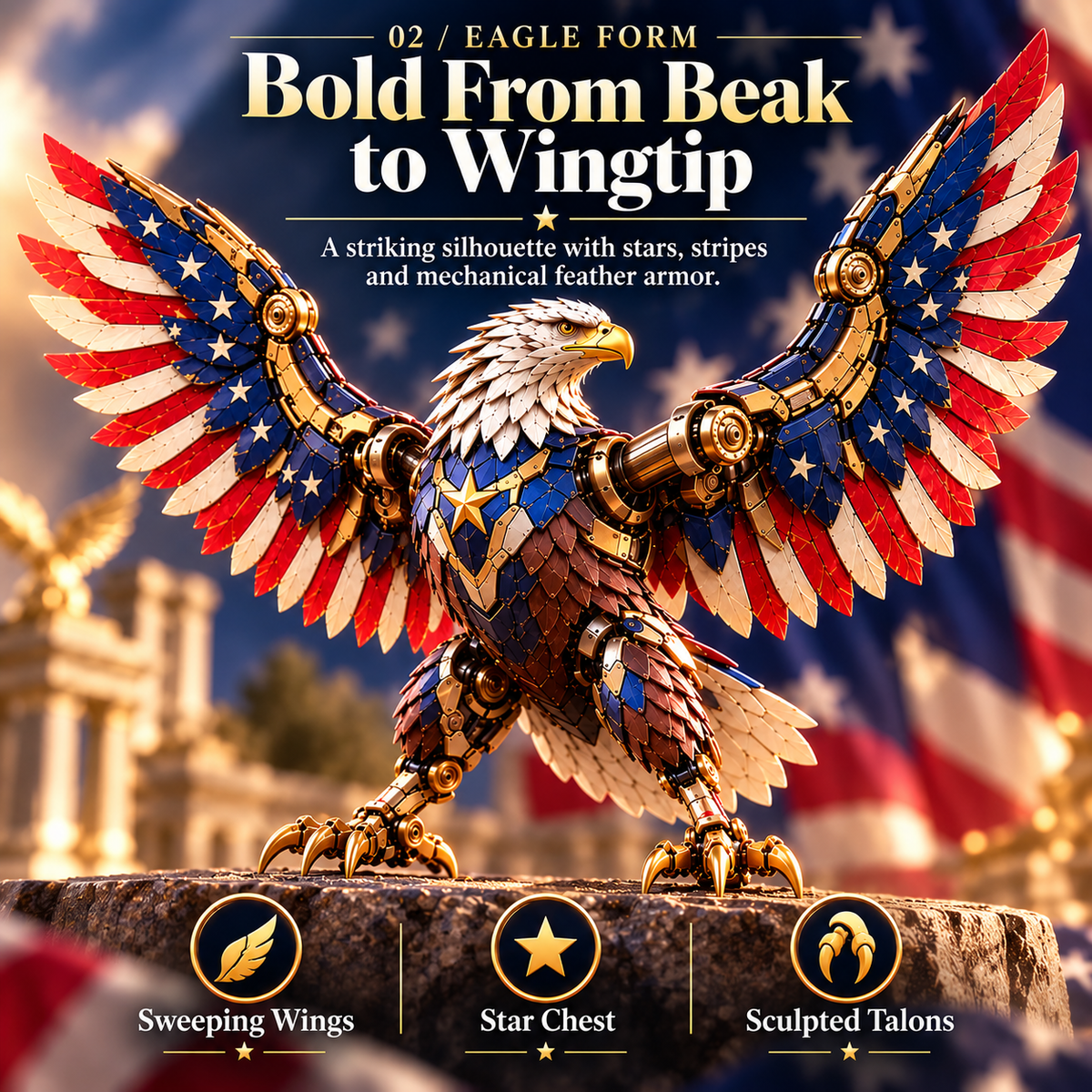 Stars & Stripes Eagle Transforming Egg