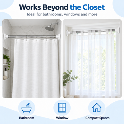 Hot sales🔥Adjustable No-Drill Tension Rod for Closets, Bathrooms & Windows