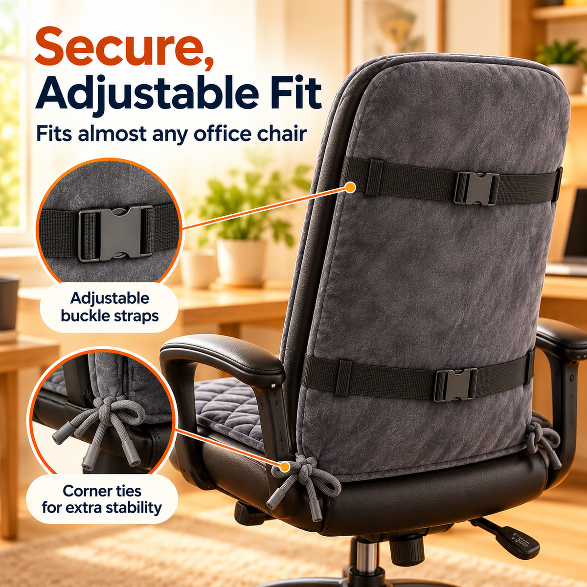 Heated Office Chair Pad – 3 Heat Levels, Digital Display & Auto Shut-Off