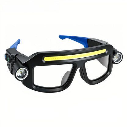 👓🔦 Rechargeable LED Light Glasses with 5 Modes & Wave Sensor