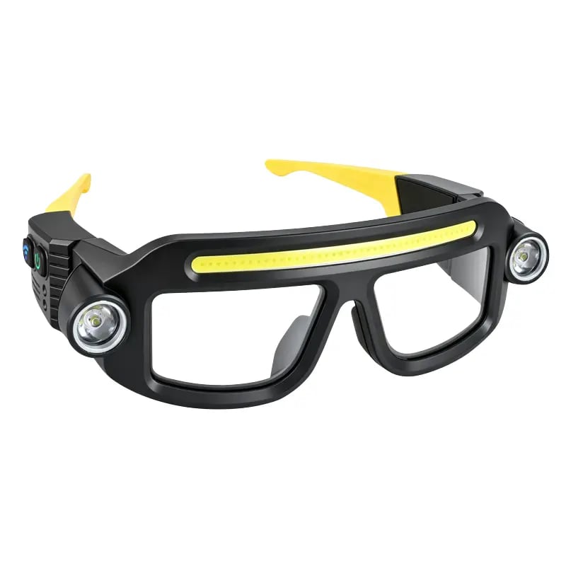 🔦JOYTUTUS Rechargeable LED Headlamp Glasses - Hand-Wave Sense, Type-C USB Charging, 5-Mode COB Lights, Dual Side Spotlights, IPX4 Waterresist