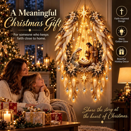 ✨Hot sales✝️ 3D Heavenly Angel Wings Nativity Light✨ – Lighted Christmas Wall Decor ✈️