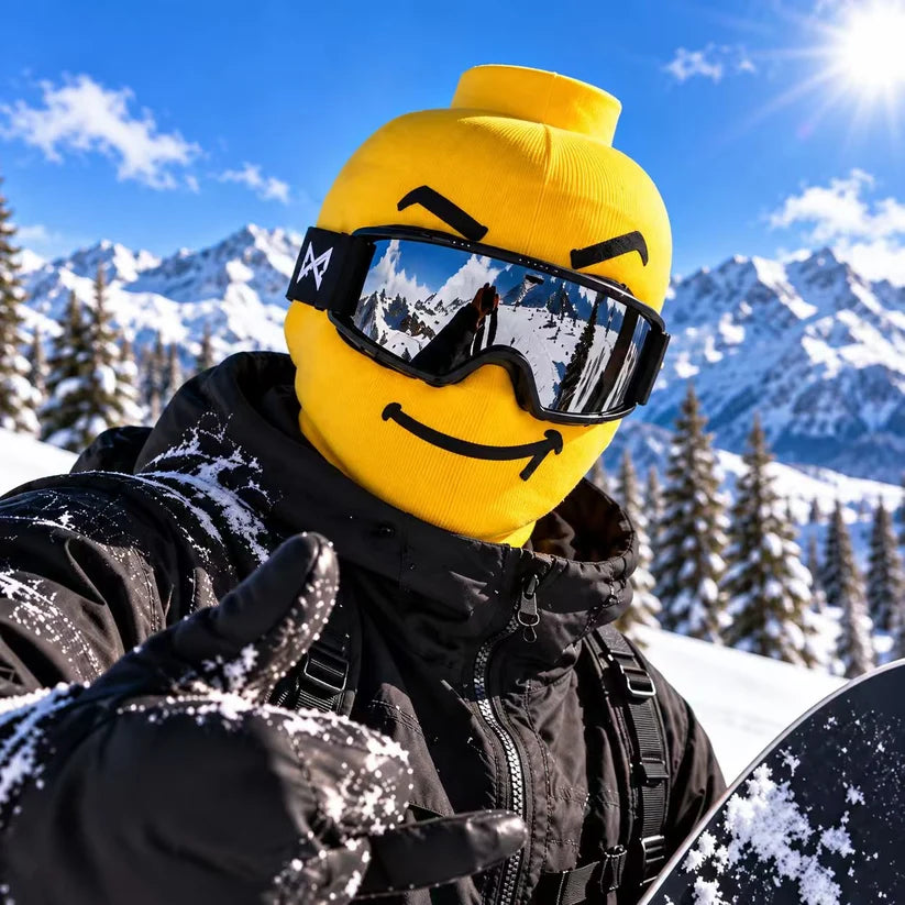 😜Funny Face Ski Balaclava – Cosy Knitted Winter Mask for Skiing & Snowboarding | Mask Only