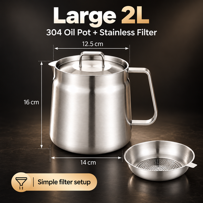🔥Last Day 50% OFF – 🍟3-in-1 Stainless Steel Deep Fryer Pot with Oil Filter & Fry Basket
