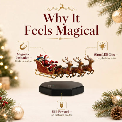 🎅Christmas Sale 50% OFF — Santa’s Flying Sleigh | Magical Floating Santa Claus Christmas Decoration With LED Light🎄