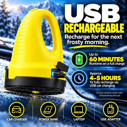 Cordless Electric Ice Scraper for Car Windshields – 1600 RPM Rotating Ice Remover, USB Rechargeable