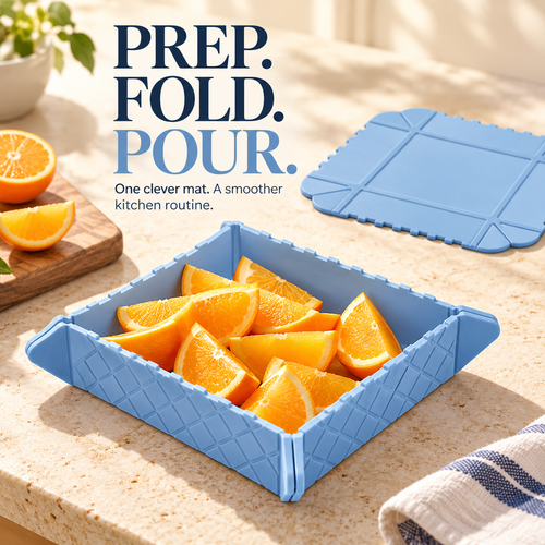 🔥Last Day 50% OFF –🥗 2 PCS Foldable Silicone Cutting Mat & Serving Tray
