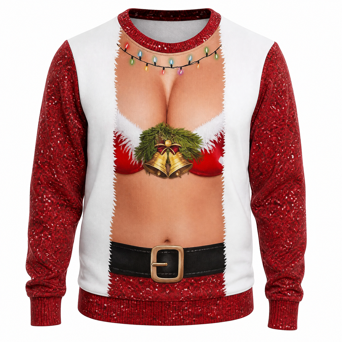 Funny 3D Christmas Illusion Sweater – Ugly Holiday Party Pullover, Festive Novelty Gift for Men & Women