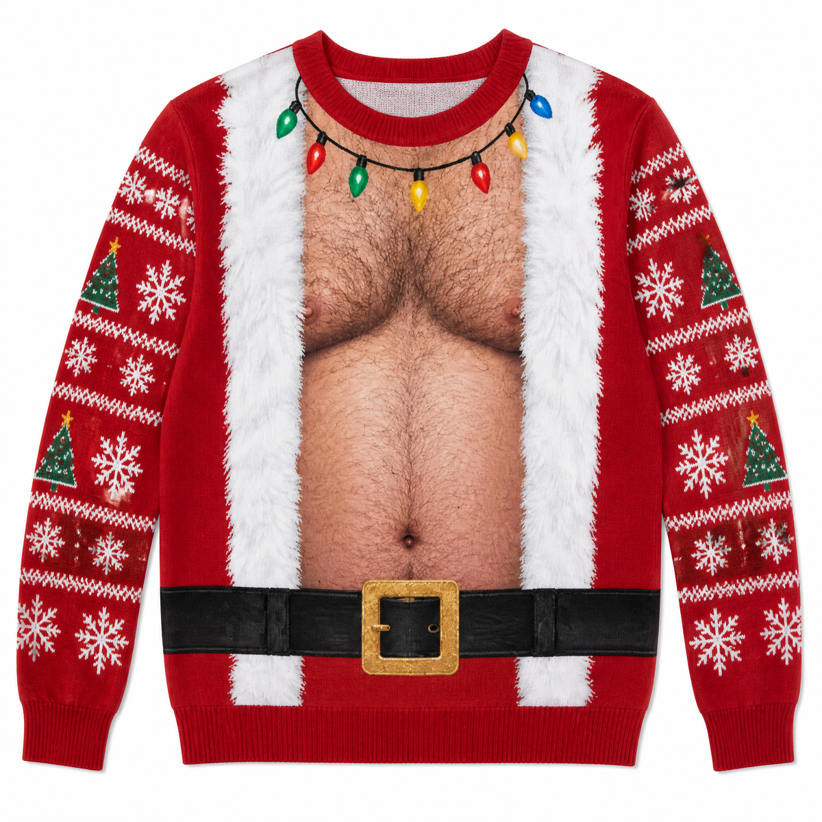 Funny 3D Christmas Illusion Sweater – Ugly Holiday Party Pullover, Festive Novelty Gift for Men & Women