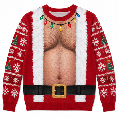 Funny 3D Christmas Illusion Sweater – Ugly Holiday Party Pullover, Festive Novelty Gift for Men & Women