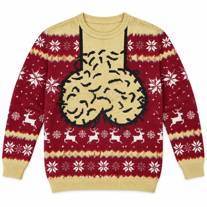 Funny 3D Christmas Illusion Sweater – Ugly Holiday Party Pullover, Festive Novelty Gift for Men & Women