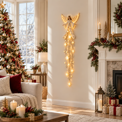 Angel Blessing Starfall Wall Light – Heavenly Christmas Wall Decor