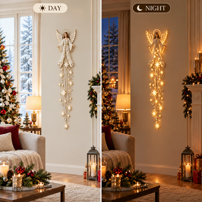 Angel Blessing Starfall Wall Light – Heavenly Christmas Wall Decor