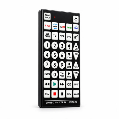 Large Button Universal TV Remote with Glow-in-the-Dark Controls