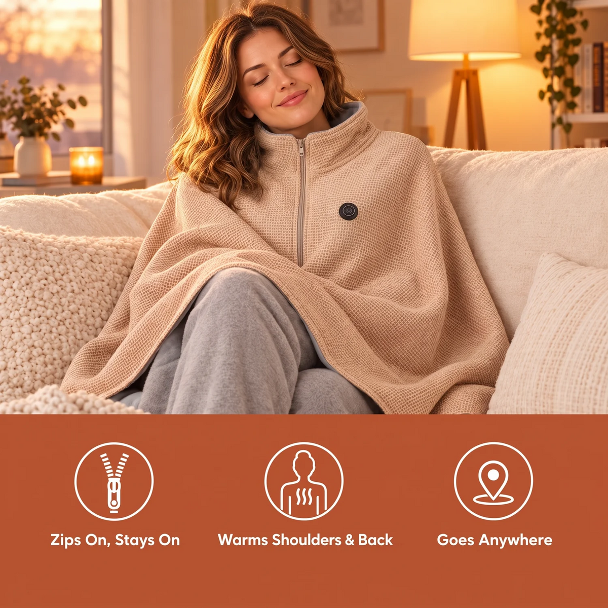 ❄️ Limited-Time Promotion 50% OFF Heated Wearable Blanket – Stay Warm at Your Desk Without Bulky Layers