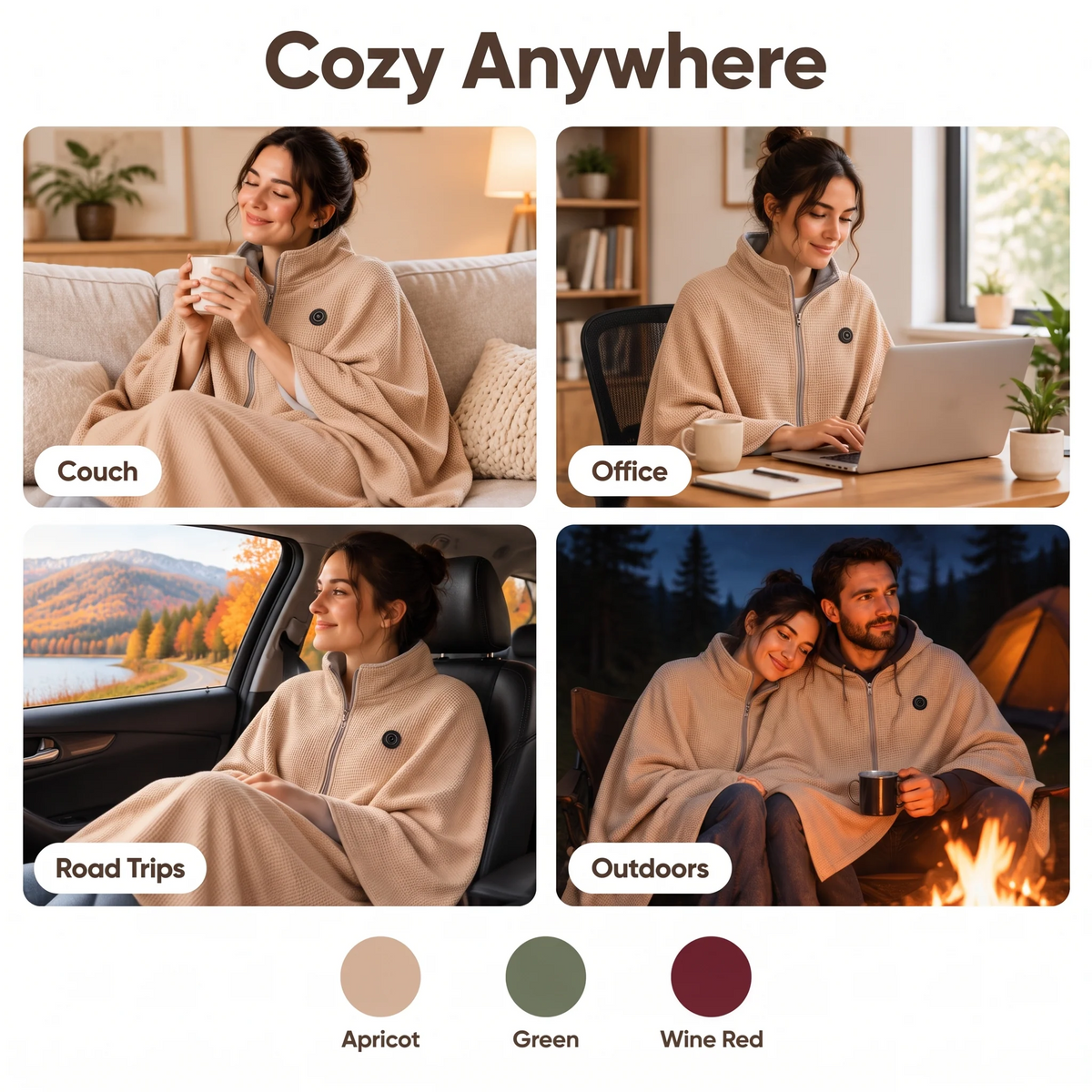 ❄️ Limited-Time Promotion 50% OFF Heated Wearable Blanket – Stay Warm at Your Desk Without Bulky Layers