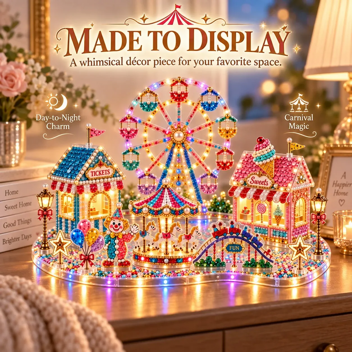 🎄🎃 3D DIY Diamond Art Village Kit – Christmas & Halloween Craft Decor