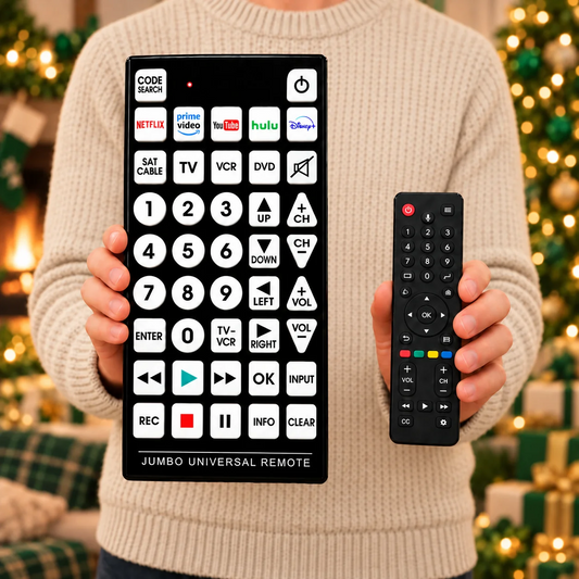 Large Button Universal TV Remote with Glow-in-the-Dark Controls