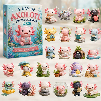 Axolotl Advent Calendar 2026 – 24-Day Christmas Countdown Gift with Collectible Acrylic Charms