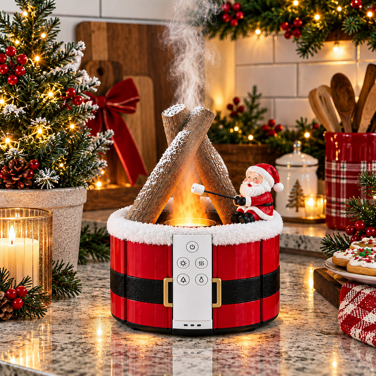 🔥 50% OFF 🎄 Christmas House Aroma Diffuser – Glowing Chimney Mist Decor
