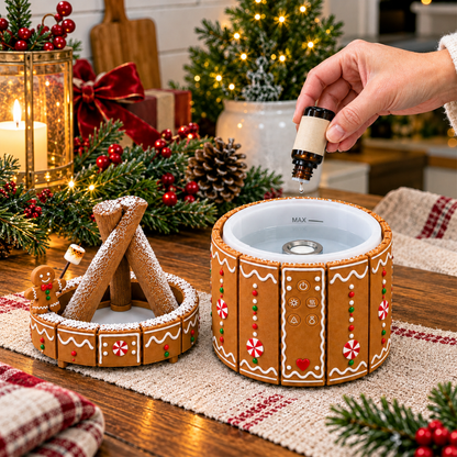 🔥 50% OFF 🎄 Christmas House Aroma Diffuser – Glowing Chimney Mist Decor
