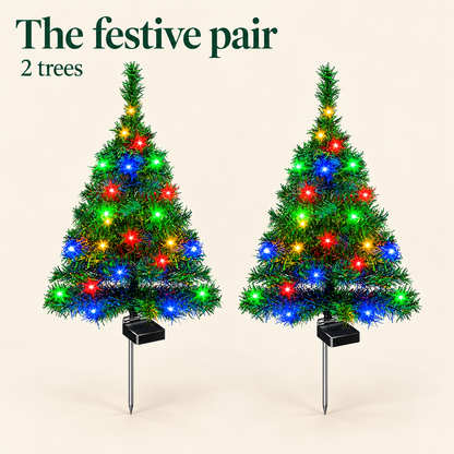 🔥Last Day 50% OFF – 🎄 Solar Christmas Tree Pathway Lights – Multicolor 2 & 4 Packs