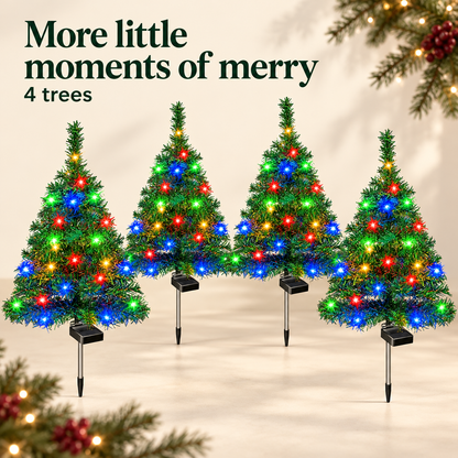 🔥Last Day 50% OFF – 🎄 Solar Christmas Tree Pathway Lights – Multicolor 2 & 4 Packs
