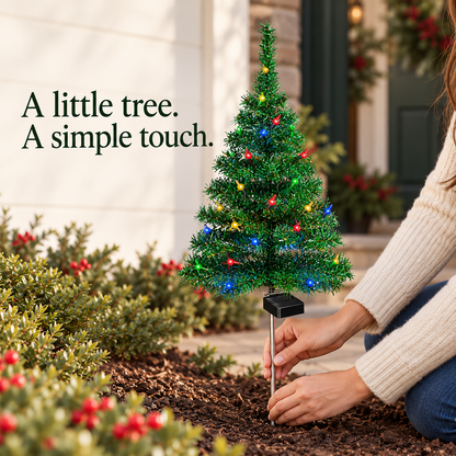🔥Last Day 50% OFF – 🎄 Solar Christmas Tree Pathway Lights – Multicolor 2 & 4 Packs