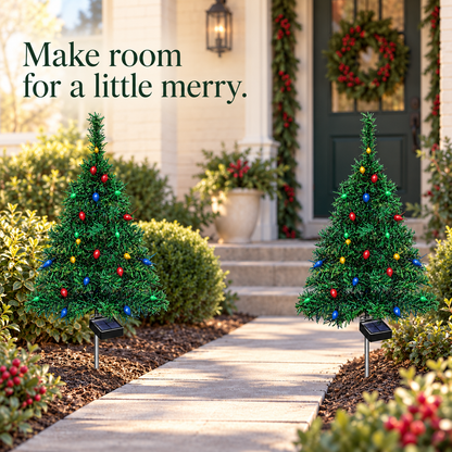 🔥Last Day 50% OFF – 🎄 Solar Christmas Tree Pathway Lights – Multicolor 2 & 4 Packs