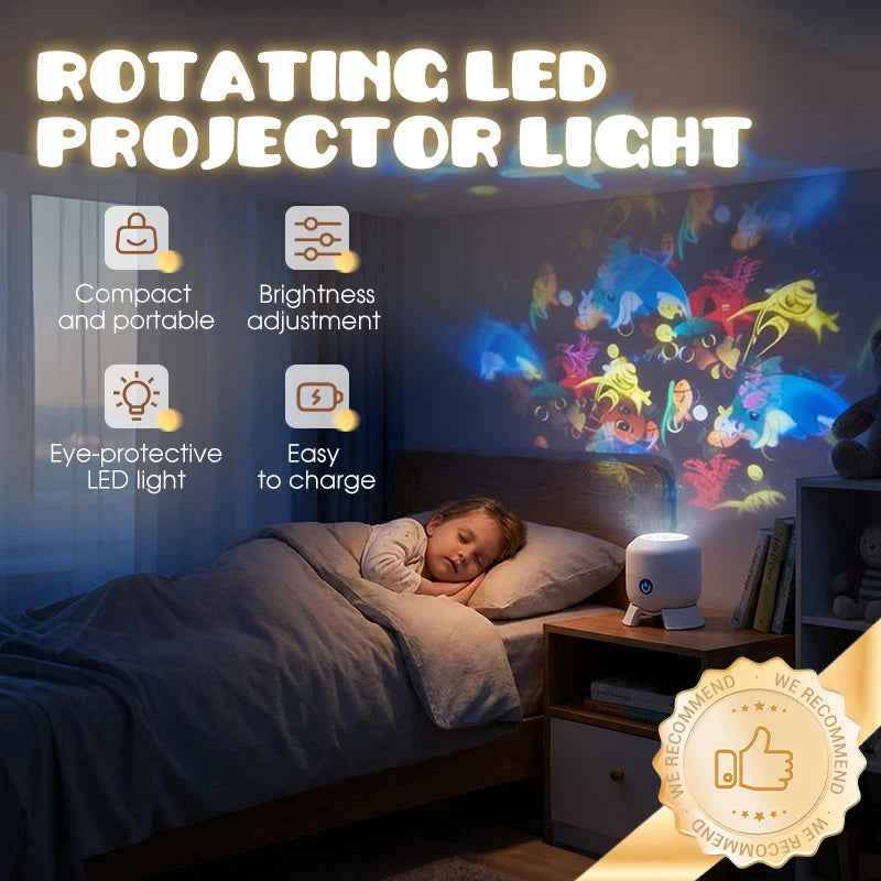 Ocean Dynamic Rotating LED Projector Light, 360° Rotating Ocean Wave Night Projection Night Light, Multi-Angle Projection Base, for Meditation, Bedroom, Home Theater Brand