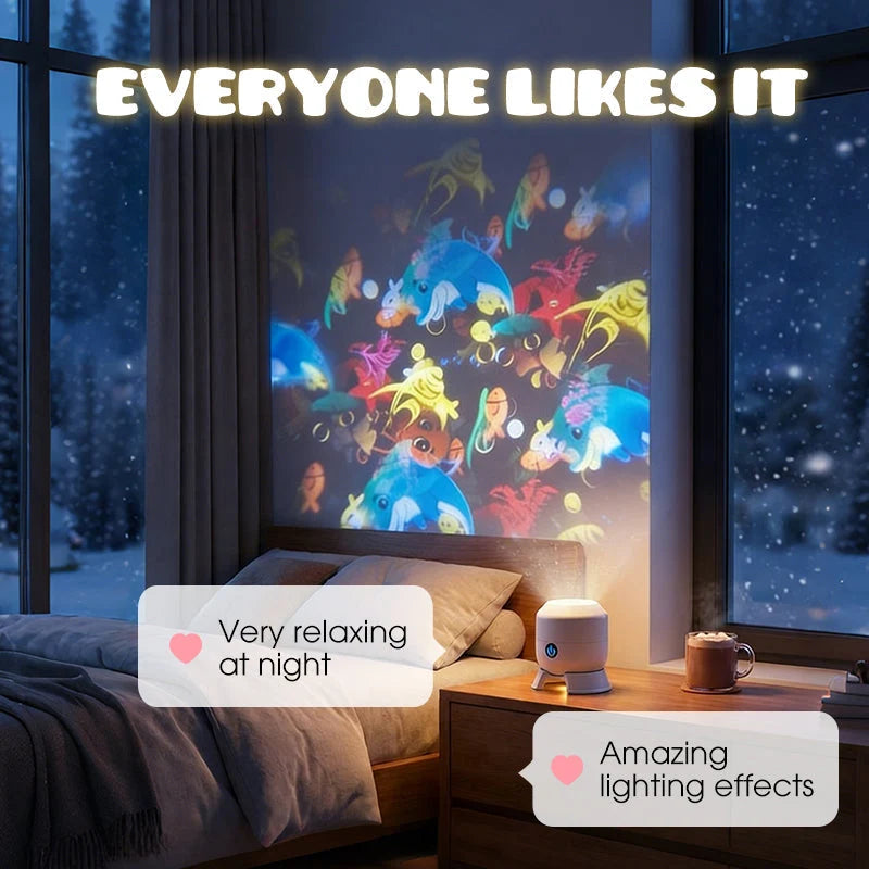 Ocean Dynamic Rotating LED Projector Light, 360° Rotating Ocean Wave Night Projection Night Light, Multi-Angle Projection Base, for Meditation, Bedroom, Home Theater Brand