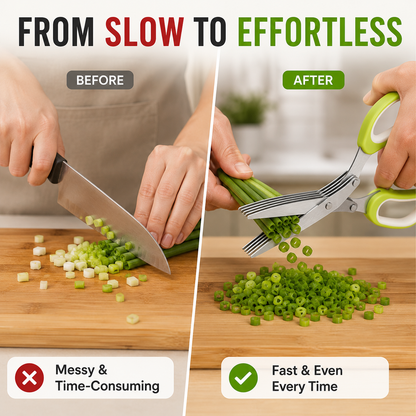 🌿 50% OFF 5-Blade Herb Scissors – Chop Fresh Herbs in Seconds