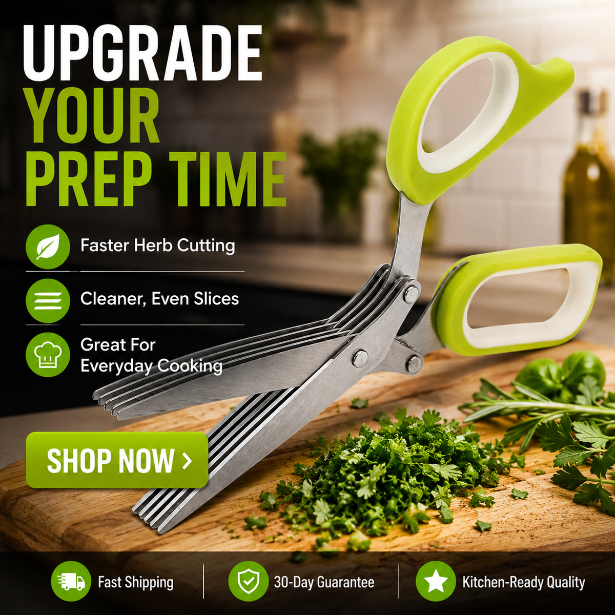 🌿 50% OFF 5-Blade Herb Scissors – Chop Fresh Herbs in Seconds