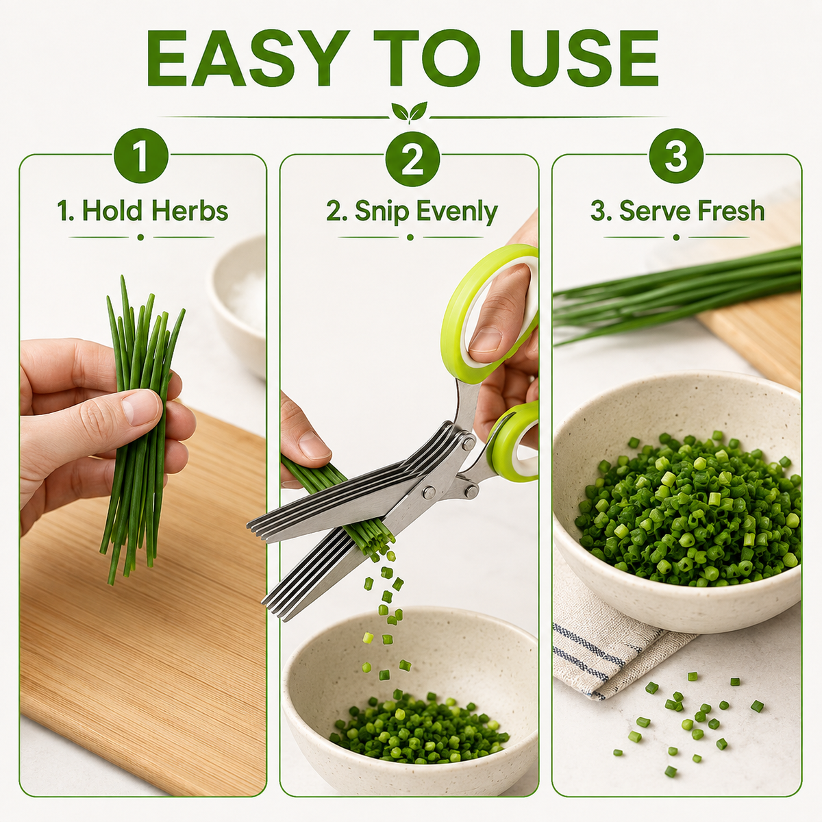 🌿 50% OFF 5-Blade Herb Scissors – Chop Fresh Herbs in Seconds