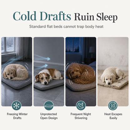 🔥Last Day 50% OFF – 🐱Cozy Warm Hooded Pet Cave Bed - Semi-Enclosed Winter Cat Sleeping Bag