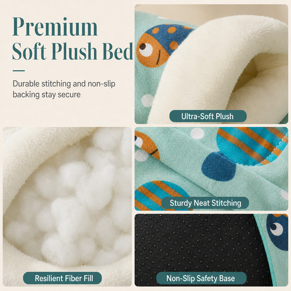 🔥Last Day 50% OFF – 🐱Cozy Warm Hooded Pet Cave Bed - Semi-Enclosed Winter Cat Sleeping Bag